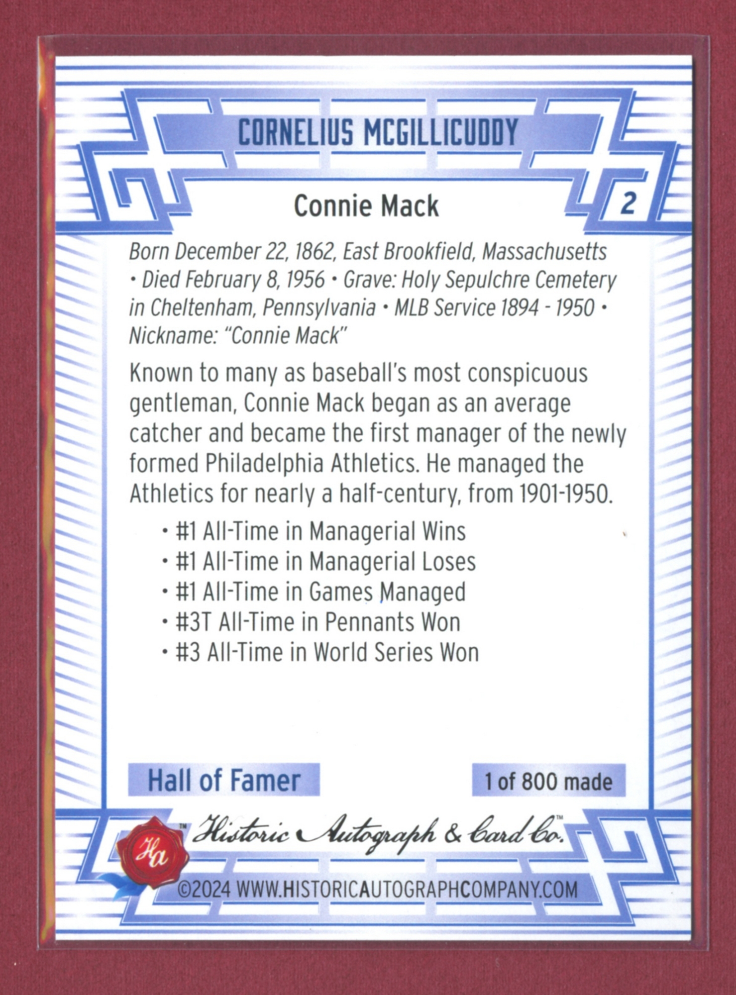 2024 Historic Autographs All-Time Greats Baseball • Variations & Inserts - Picture 5 of 97