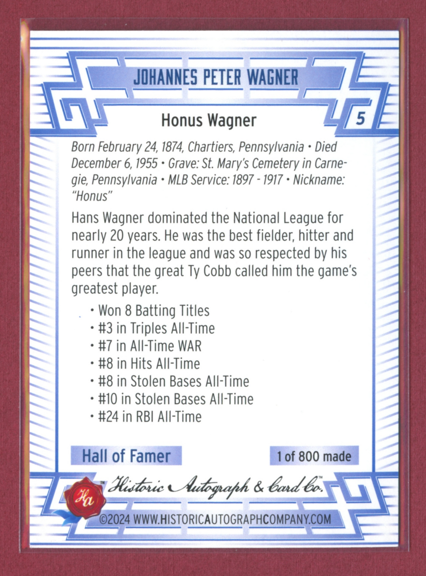 2024 Historic Autographs All-Time Greats Baseball • Variations & Inserts - Picture 11 of 97