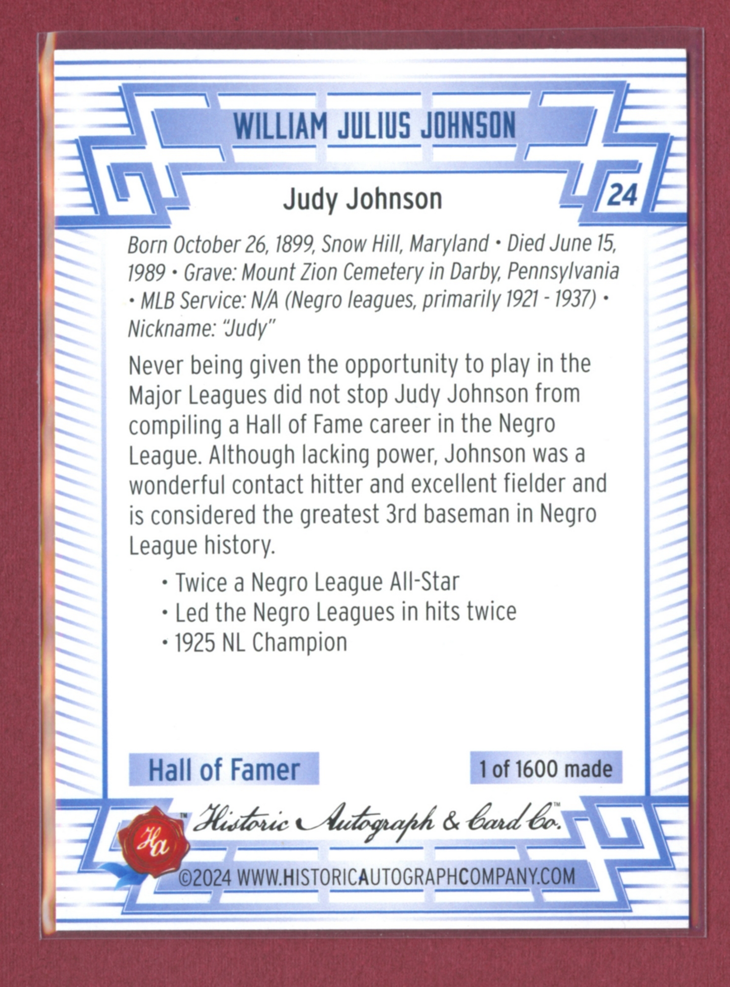 2024 Historic Autographs All-Time Greats Baseball • Variations & Inserts - Picture 31 of 97