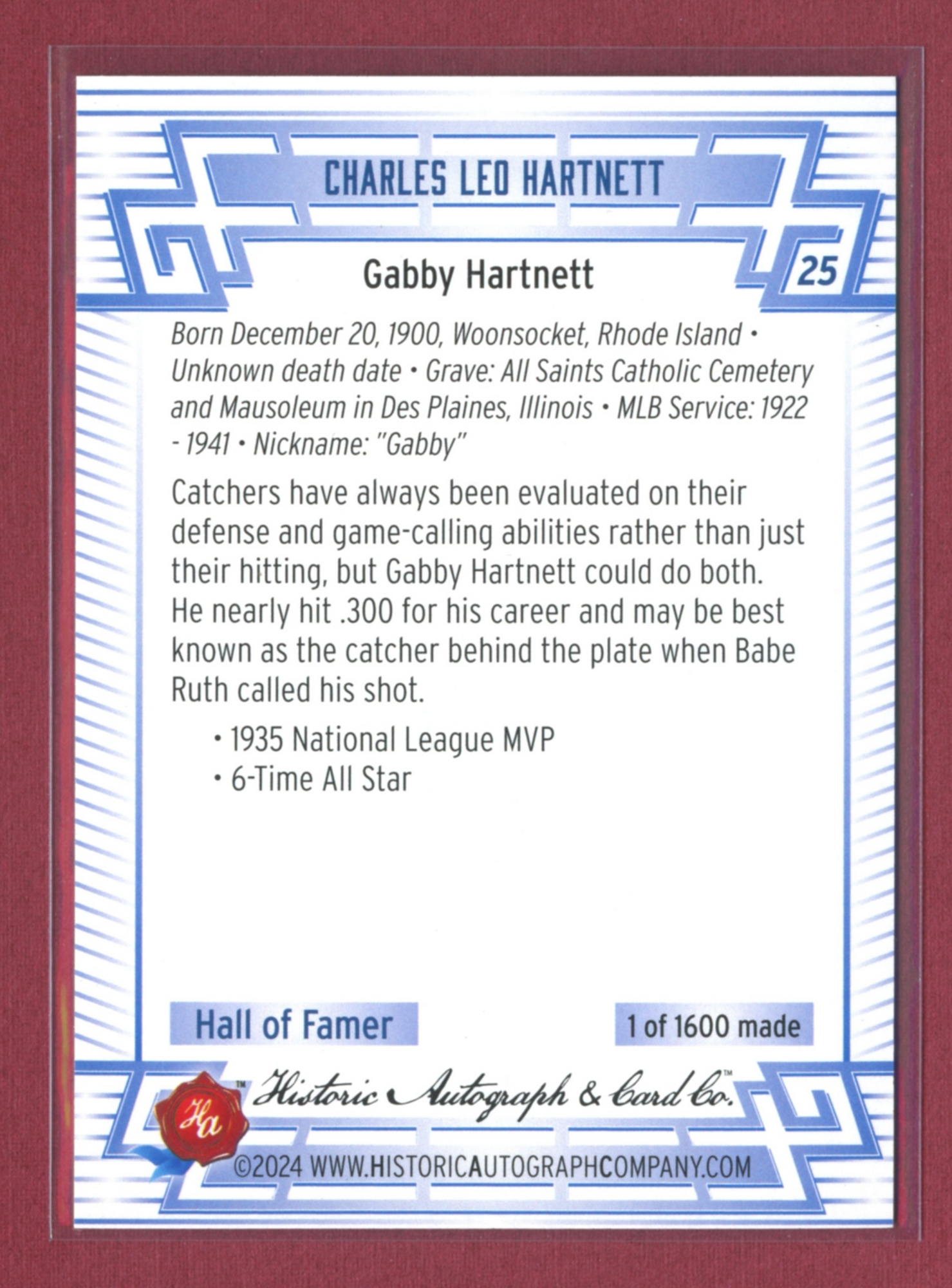 2024 Historic Autographs All-Time Greats Baseball • Variations & Inserts - Picture 33 of 97