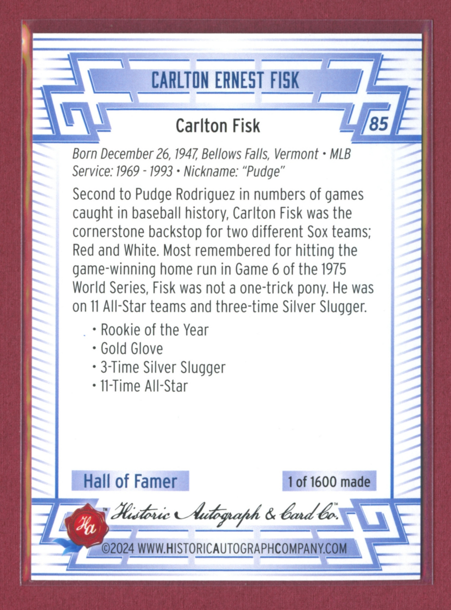 2024 Historic Autographs All-Time Greats Baseball • Variations & Inserts - Picture 71 of 97