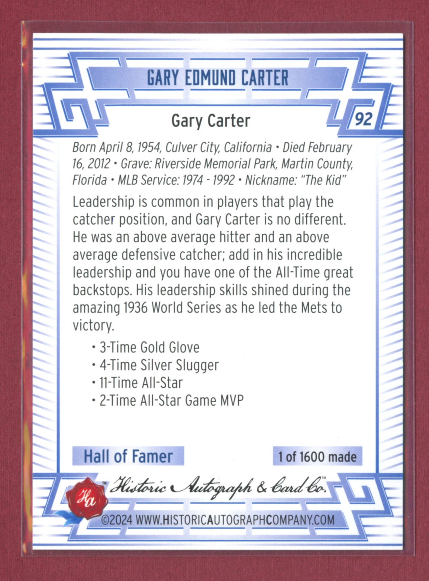 2024 Historic Autographs All-Time Greats Baseball • Variations & Inserts - Picture 75 of 97